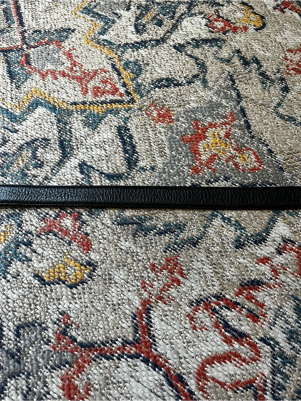 Men's Black Leather Western Belt with Engraved Silver Buckle Size 36